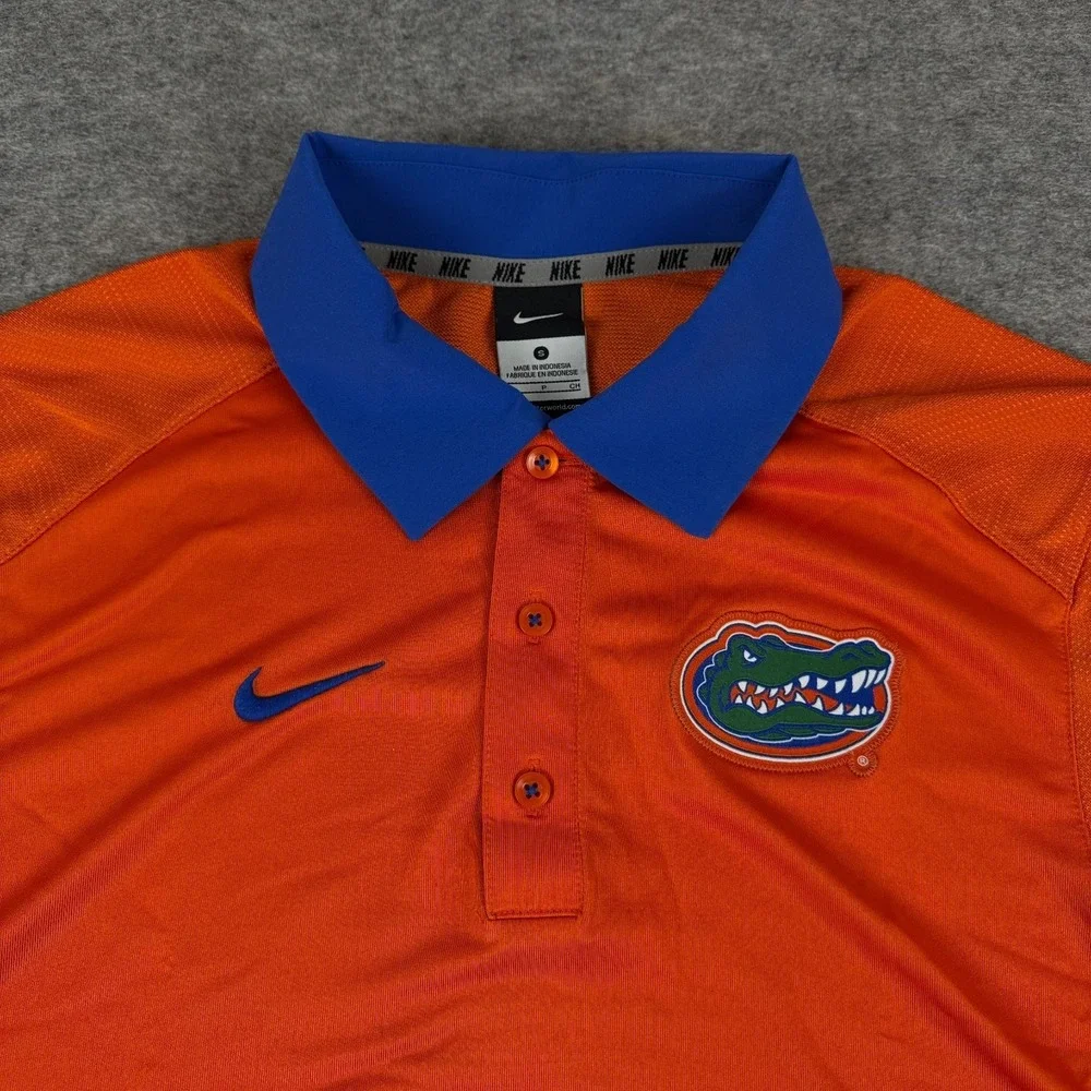Nike Dri Fit Florida Gators Polo Shirt Polyester Orange Mens Small S